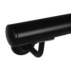 Poręcz Ścienna SCHODOWA Zestaw Stal Barierka Na Schody Okrągła Czarna 100cm - 140cm